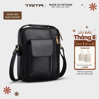 Túi Trita (Thời trang nam phối ngăn - Túi đeo chéo da RTN3) Bagsmart