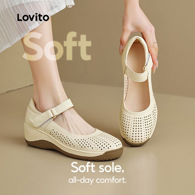 Lovito Giày Mary Janes Thường Ngày Phong Cách Hàn Quốc Thích Hợp Cho Ngày Của Mẹ Thoáng Khí Dành Cho Nữ LFAS7024