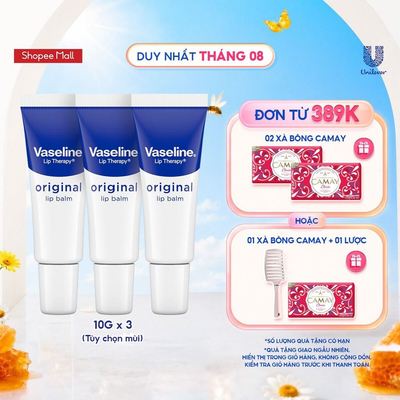 Combo 3 Son dưỡng môi Vaseline Therapy 10gx3 (tùy chọn)