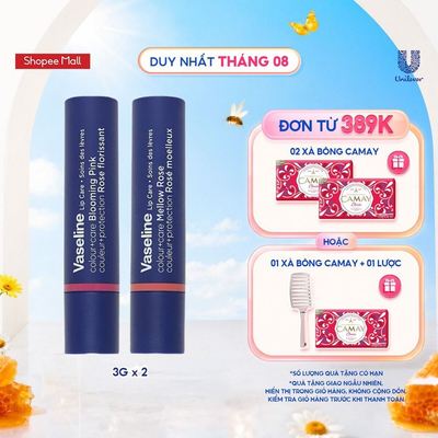 Combo 2 Son dưỡng môi Vaseline Colour+Care Blooming Pink & Mellow Rose 3g