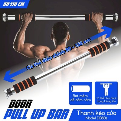(DB60-100cm )-BG-Xà đơn treo tường gắn cửa độ dài tùy chỉnh cao cấp tập thể dục tại nhà