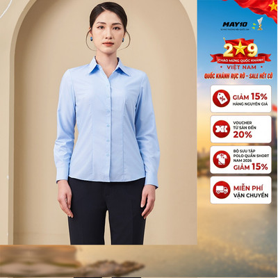 Áo sơ mi nữ màu xanh May 10 mã AM167