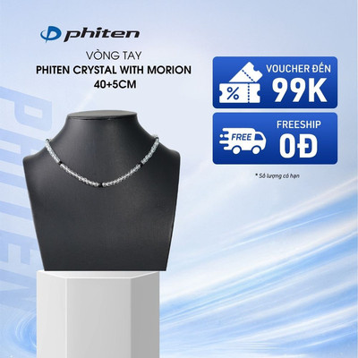 Vòng Cổ Phiten Crystal Necklace With Morion 40+5cm Hỗ Trợ Cân Bằng Cơ Thể Chăm Sóc Sức Khỏe Phong Cách Thời Trang