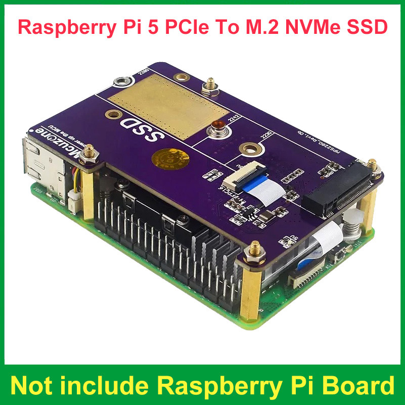 [Phong cách] DIXSG To M.2 NVMe SSD HAT cho Raspberry Pi 5 Hỗ trợ 2230 2242 2280 SSD Bảng mở rộng tốc