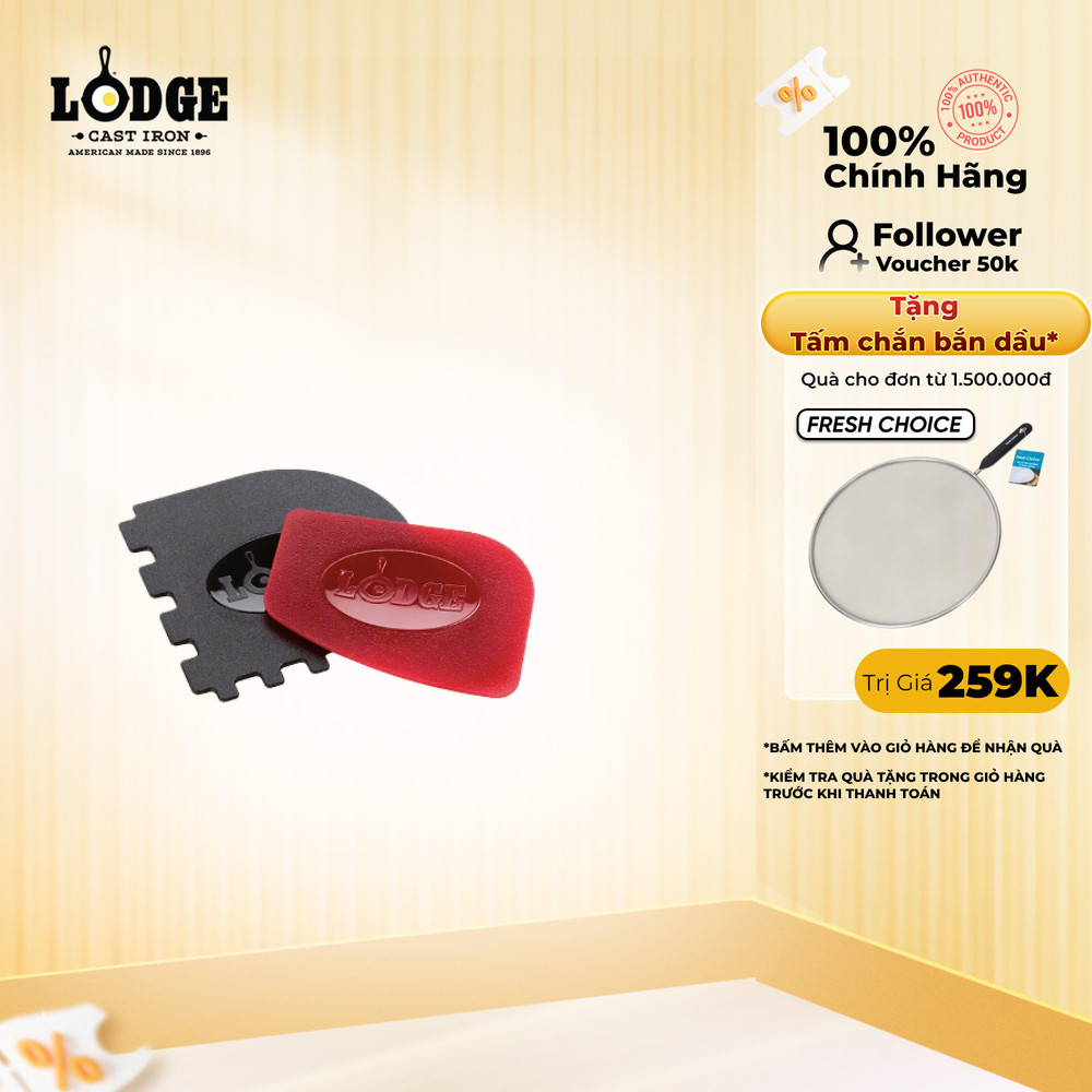 Lodge - Bộ vệ sinh nồi chảo gang - 2 món