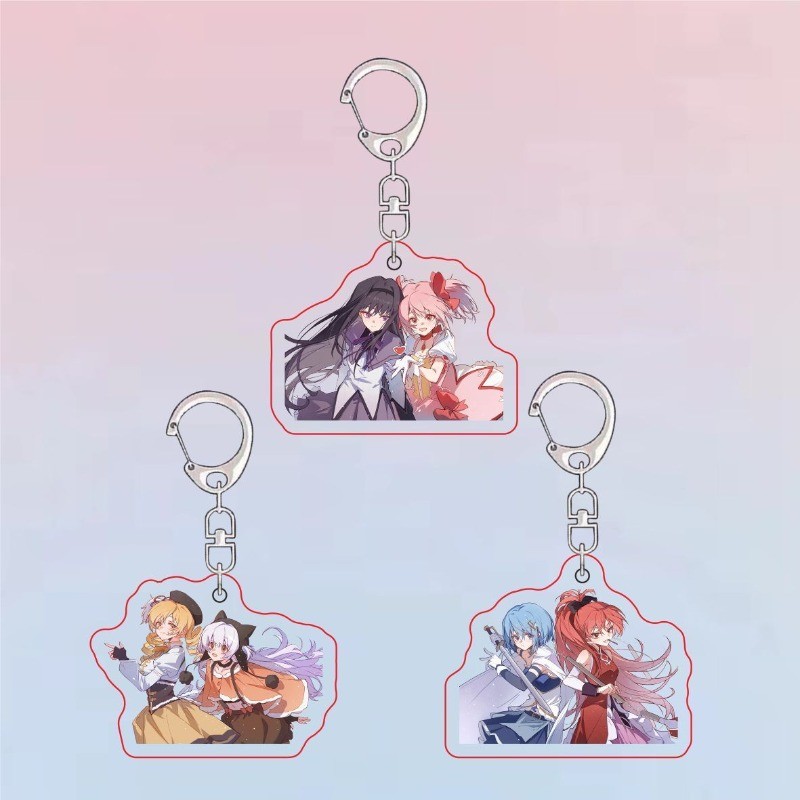 Puella Magi Madoka Magica Acrylic Móc Khóa Madoka Kaname Key Chian Cho Người Phụ Nữ Homura Akemi Mặt