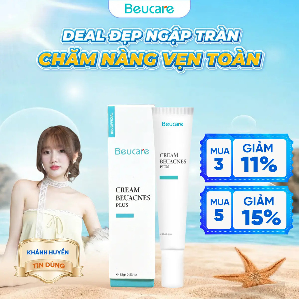 [Mua 1 Tặng 1] Kem Mụn Beuacnes Plus 15g – Giảm Mụn, Dưỡng Ẩm, Phục Hồi Da – Skincare An Toàn