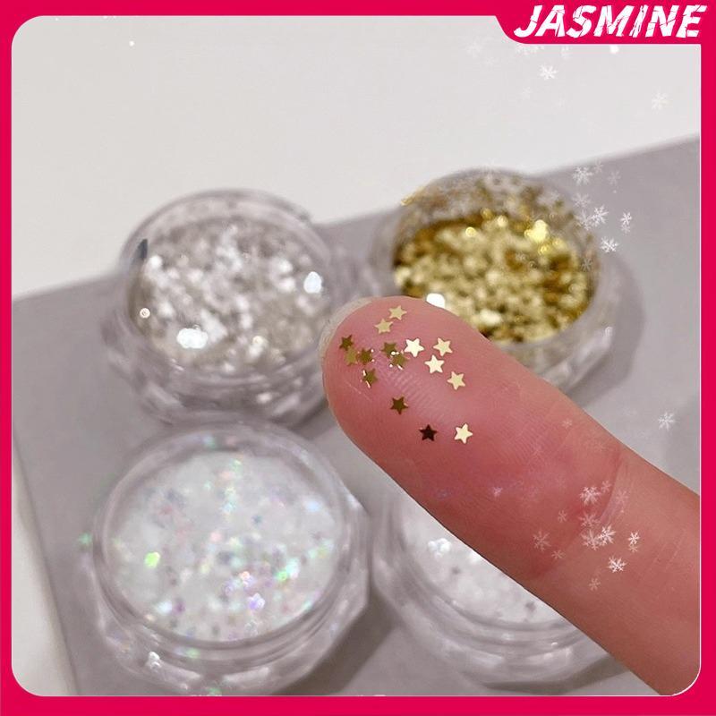 JASMINE 1mm Mini Lấp Lánh Ngôi Sao Móng Tay Lấp Lánh Lấp Lánh Pentagram Trang Trí Móng Tay Salon Thi