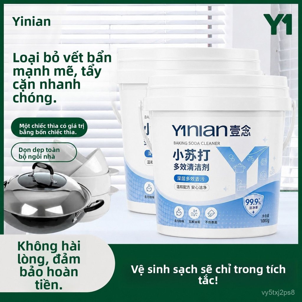 Bột baking soda tẩy dầu mỡ vết bẩn, giặt quần áo đánh giày, làm sạch bếp đa năng, hiệu quả