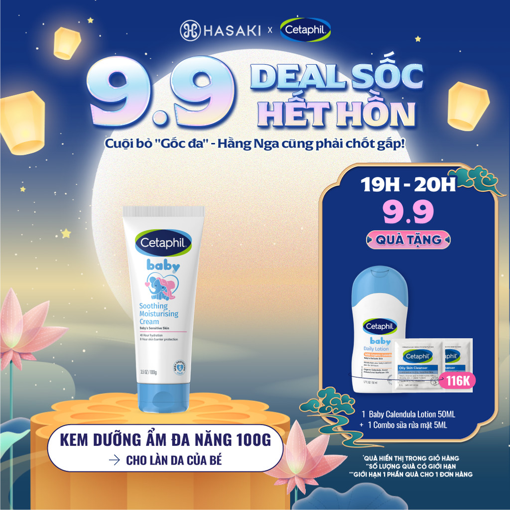 Kem Dưỡng Ẩm Cetaphil Làm Dịu Đa Năng Cho Bé 100g Baby Soothing & Moisturising Cream Hasaki Chính Hã