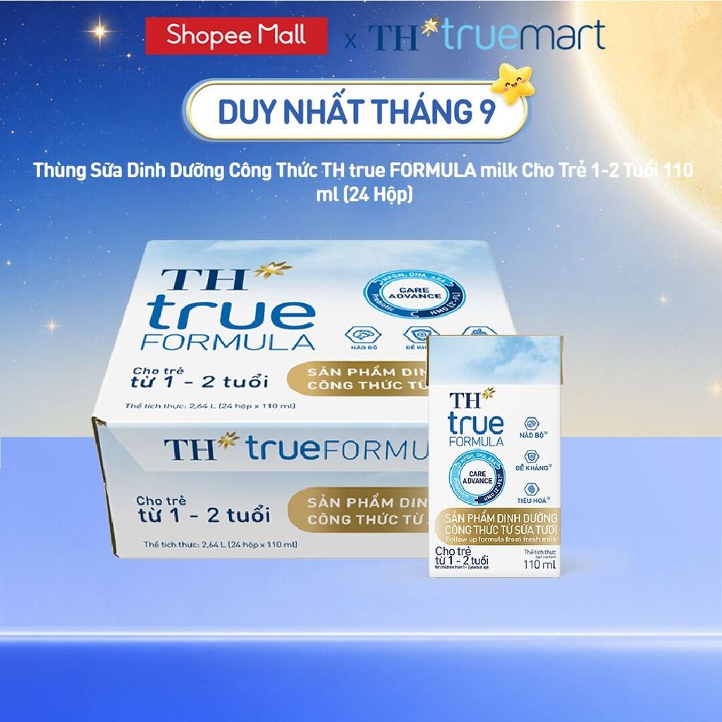 Thùng Sữa Dinh Dưỡng Công Thức TH true FORMULA milk Cho Trẻ 1-2 Tuổi 110ml (24 Hộp)