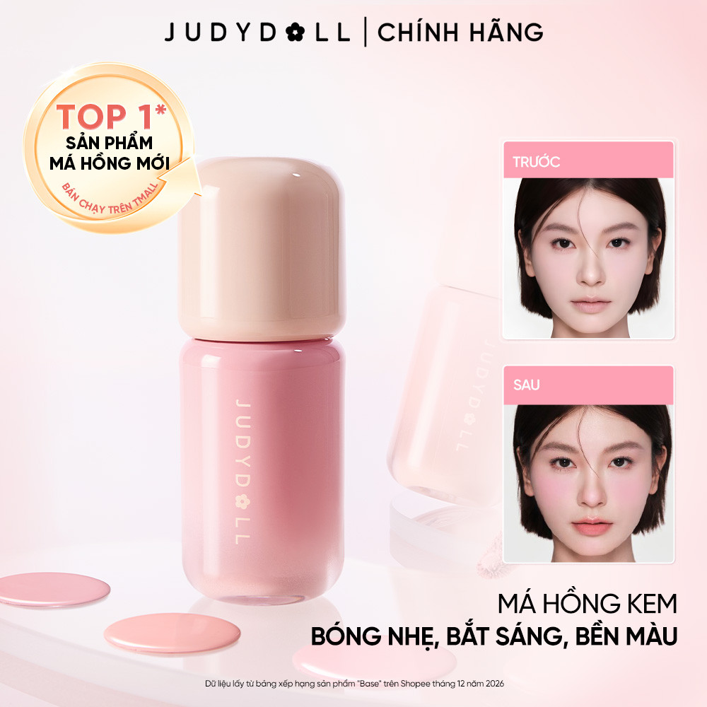 JUDYDOLL Má Hồng Kem Blush Lotion Bóng nhẹ Bắt sáng Triệt sắc Che quầng thâm 5g
