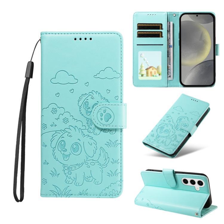 Ví chặn RFID hình trái tim dập nổi Vỏ điện thoại da cho Galaxy S26 FE 5G / Galaxy S24 / S25 5G / Gal