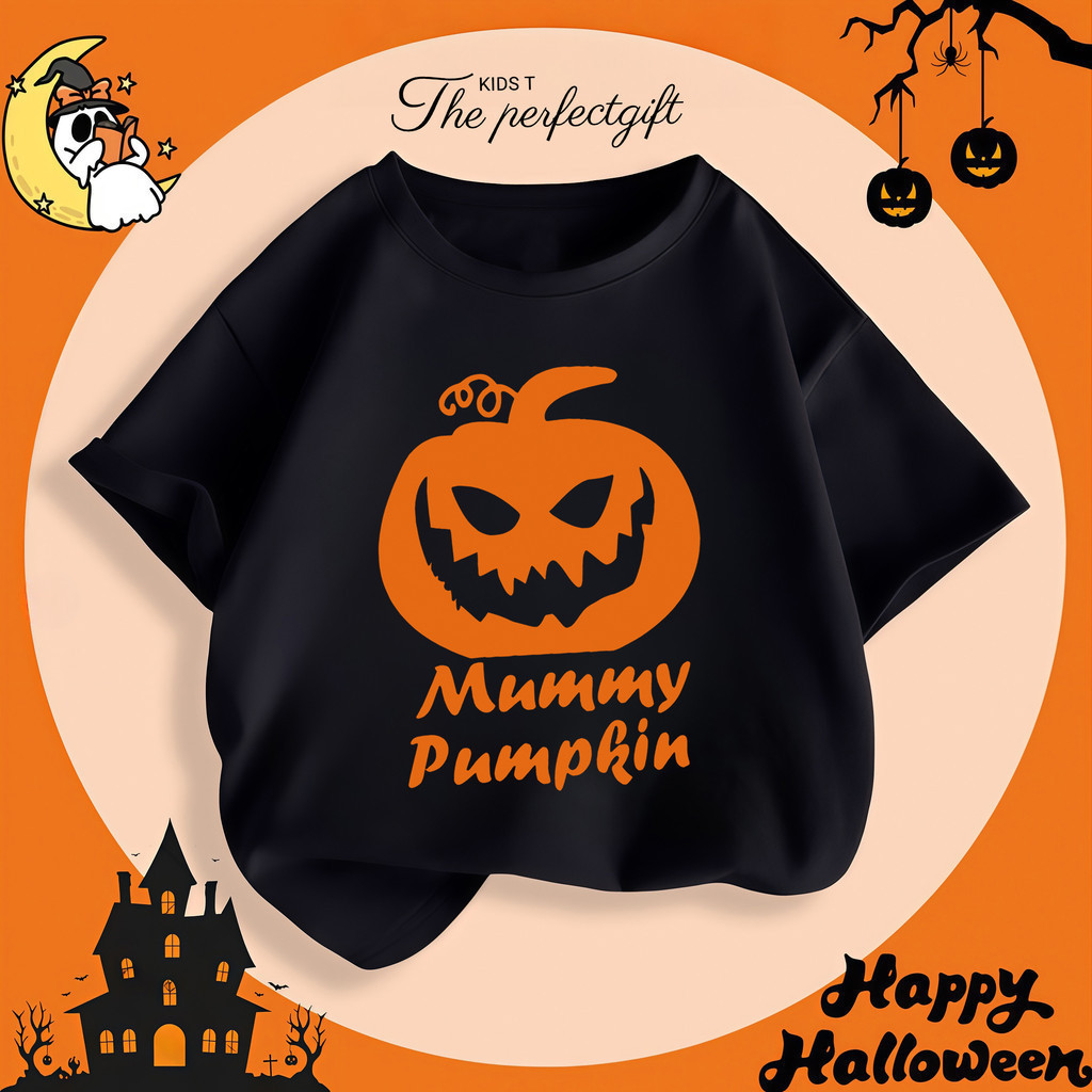 Halloween Mẹ Bí Ngô Trẻ Em Áo Phông Bí Ngô Đáng Sợ In Hình Mặt Bé Trai Bé Gái Tay Ngắn Top Halloween Trang Phục Tiệc Tee Thường Ngày Cho Trẻ Em