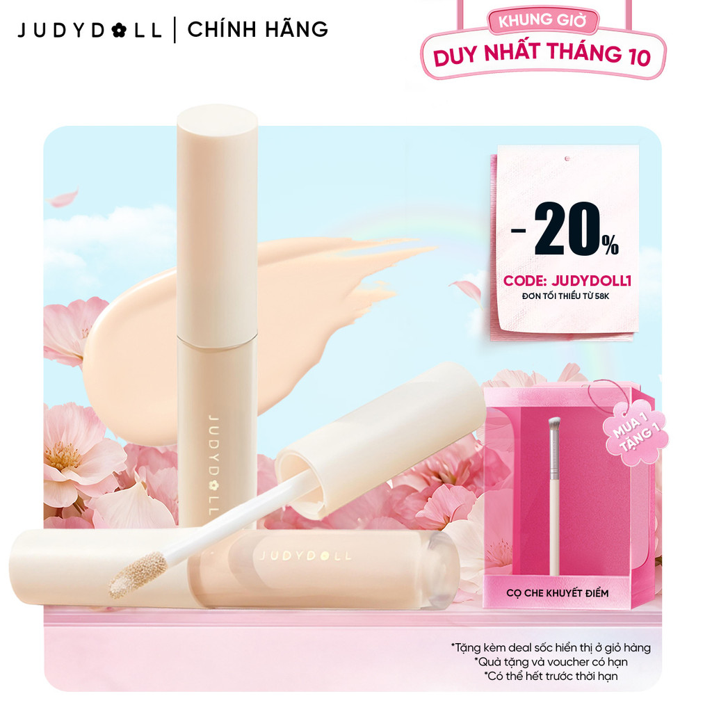 JUDYDOLL Kem che khuyết điểm Traceless Cloud-Touch Concealer Không cakey Tiệp…