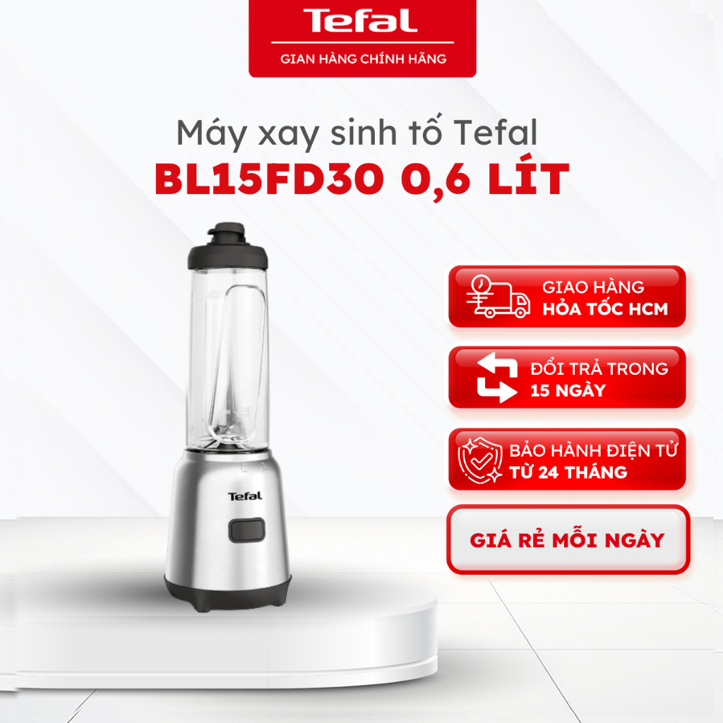 Máy xay sinh tố Tefal BL15FD30_ 0,6 lít - Hàng chính hãng, bảo hành 24 tháng [HỎA TỐC]