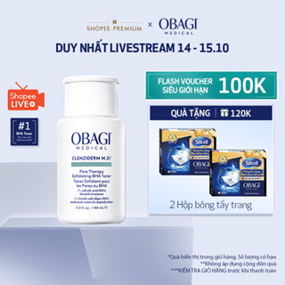 [ĐỘC QUYỀN LIVESTREAM] Toner tẩy tế bào chết, làm sạch mụn BHA Obagi Clenziderm M.D. Exfoliating 148ml