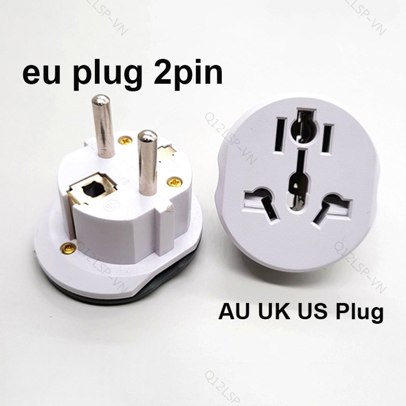 EU AU UK US Sang EU Euro Cắm Adapter Chuyển Đổi Châu Âu Du Lịch Úc Mỹ Mỹ Mỹ Sang EU Ổ Cắm VN12L