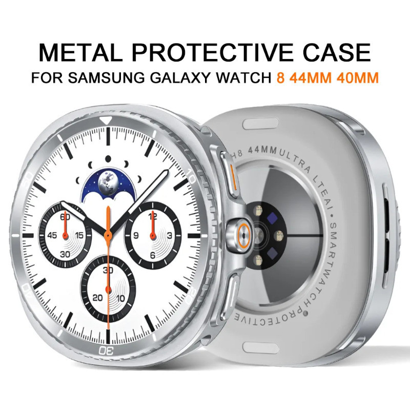 Vỏ Kim Loại Bảo Vệ Cho Samsung Galaxy Watch 8 44mm 40mm Vỏ Bảo Vệ Ốp Lưng Cứng Cho GALAXY WATCH 8 40