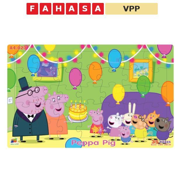 Bộ Xếp Hình Khổ A4 Puzzle Minh Châu 35-027 - Peppa Pig (35 Mảnh Ghép)