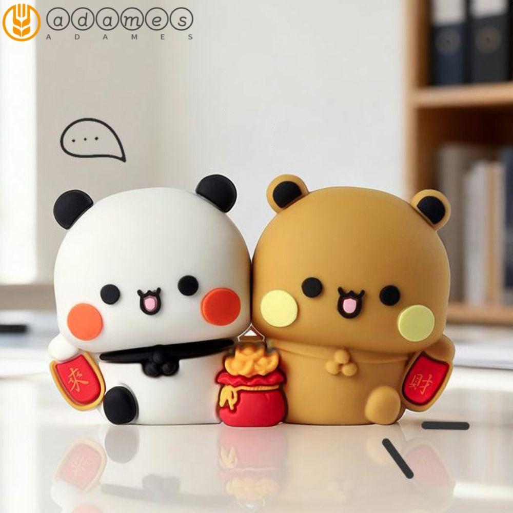 ADAMES 1 cặp Bubu Dudu Gấu Trúc Hình, Anime Hình Panda Bubu Dudu Hình Búp Bê, Truyện Tranh Mini Sưu 