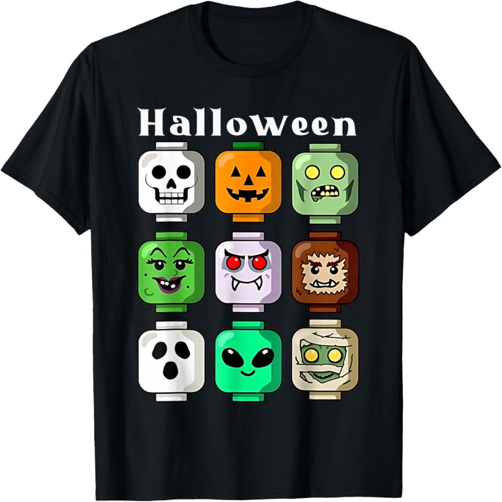 Áo thun Halloween Building Brick Pumpkin Zombie Boys T-Shirt