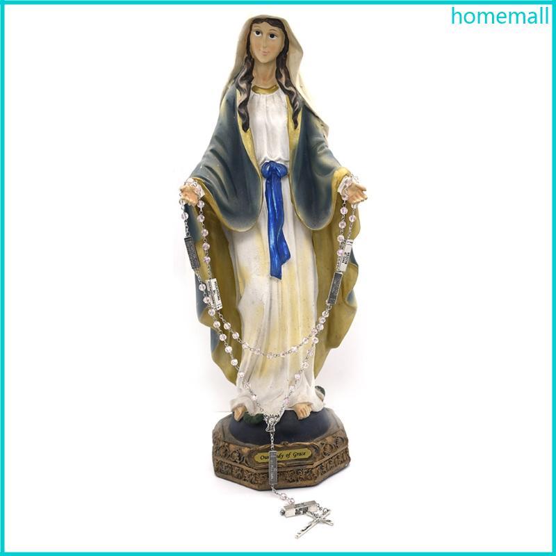 HO 6mm Kính Cystal Mân Côi 49cm Dây Xích Dài Dây Chuyền Nam Nữ Cầu Nguyện Mân Côi Công Giáo Chúa Giê