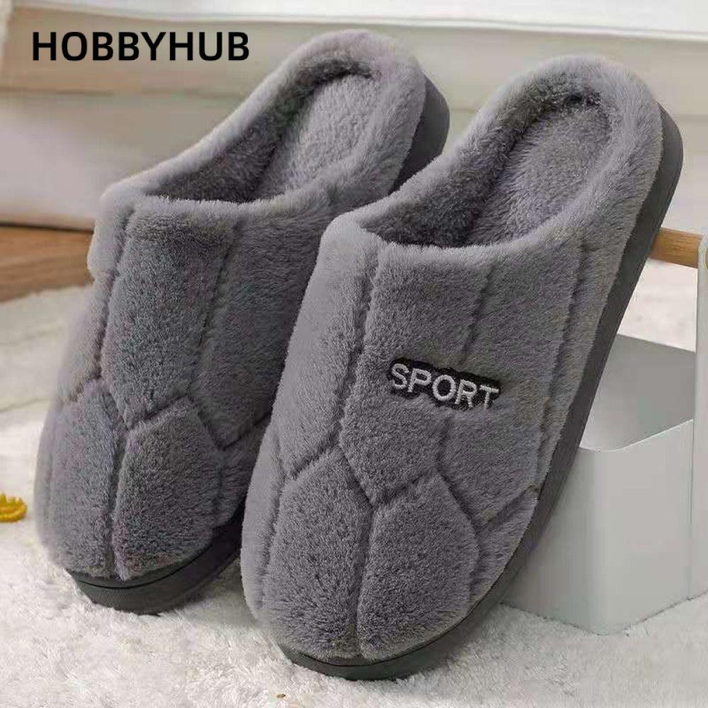 Dép cotton mùa đông HOBBYHUB, Dép cotton ấm cúng sang trọng, Giày trong nhà ấm áp đơn giản chống trượt nam