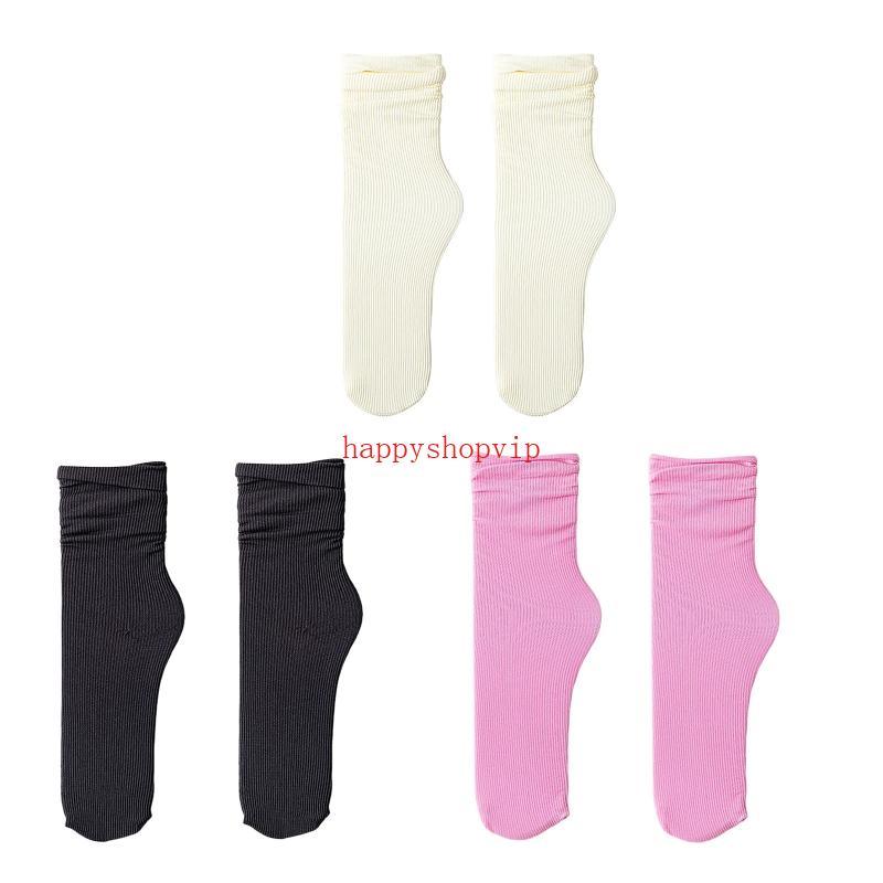 Unisex Summer Thin Crew Socks Ribbed Solid Color Breathable Mid Tube Hosiery