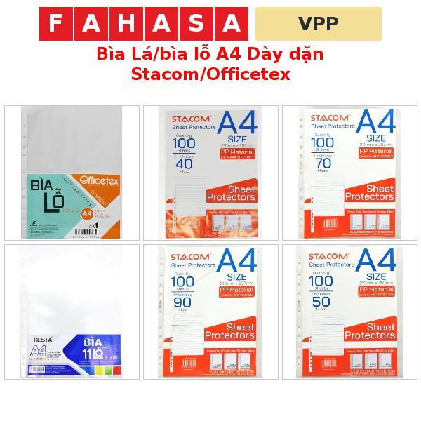Bìa Lá/bìa lỗ A4 Dày dặn Stacom/Officetex