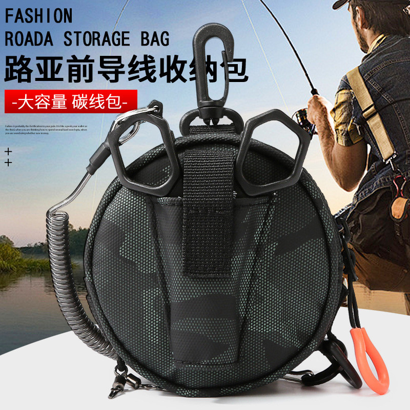 Mega Lure Lure Leader Dây Túi Bảo Quản Dây Carbon Túi Dây Cuộn Dây Chính Dây Đa Năng Di Động Kéo Bao