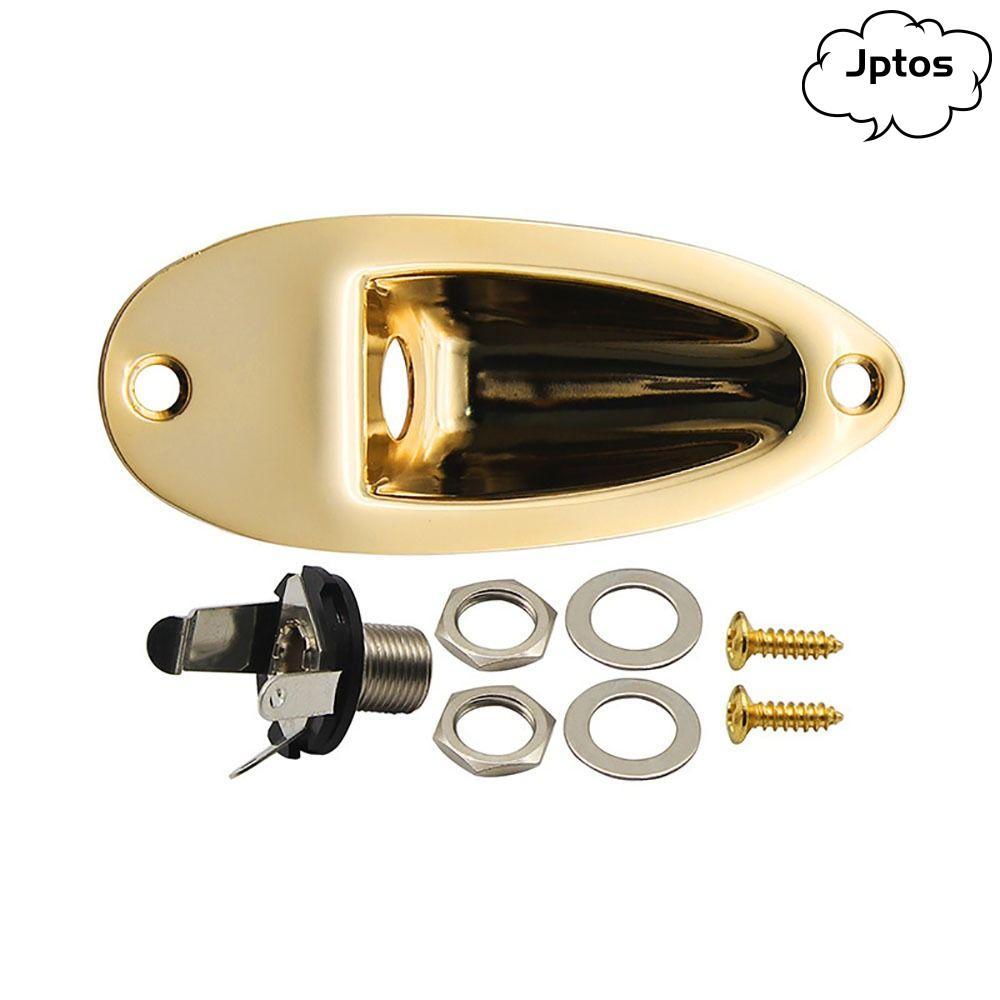 JPTOS Guitar Đầu Vào Jack, Jack Ổ Cắm 6.35mm 1 / 4 "Guitar Jack Đĩa, Kim Loại Thuyền Hình Đàn Guitar