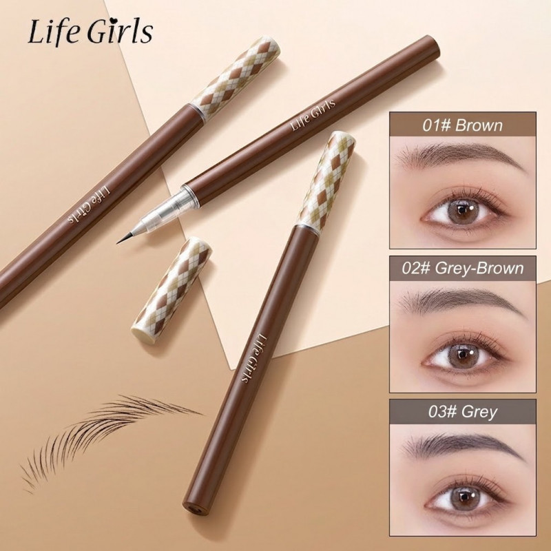 LIFE GIRLS Liquid Eyebrow Pencil Chống thấm nước Extra Fine Brush Head IV81
