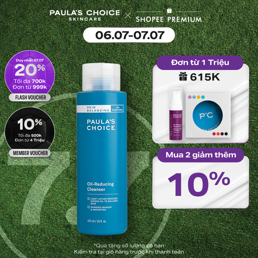 Sữa rửa mặt làm sạch lỗ chân lông và giảm dầu thừa Paula's Choice Skin Balancing Oil-Reducing Cleanser 473ml - 1151