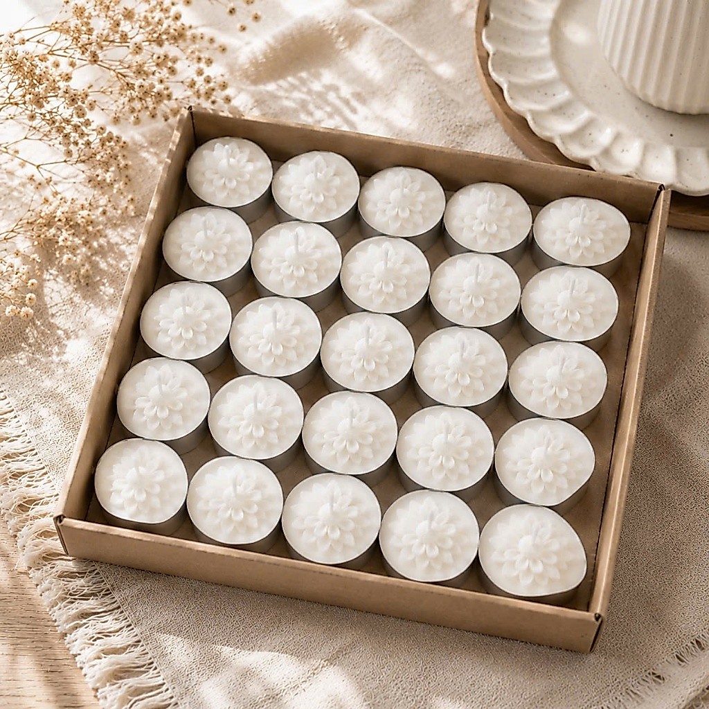 50-100 viên Nến tealight, nến tealight trơn, nến tealight hoa
