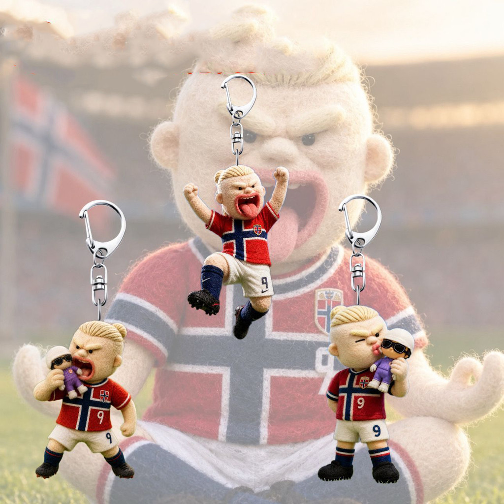 Erling Haaland Móc Khóa Trận Đấu Bóng Đá Erling Braut Haaland Mặt Dây Chuyền Cho Ba Lô Túi Charm & C