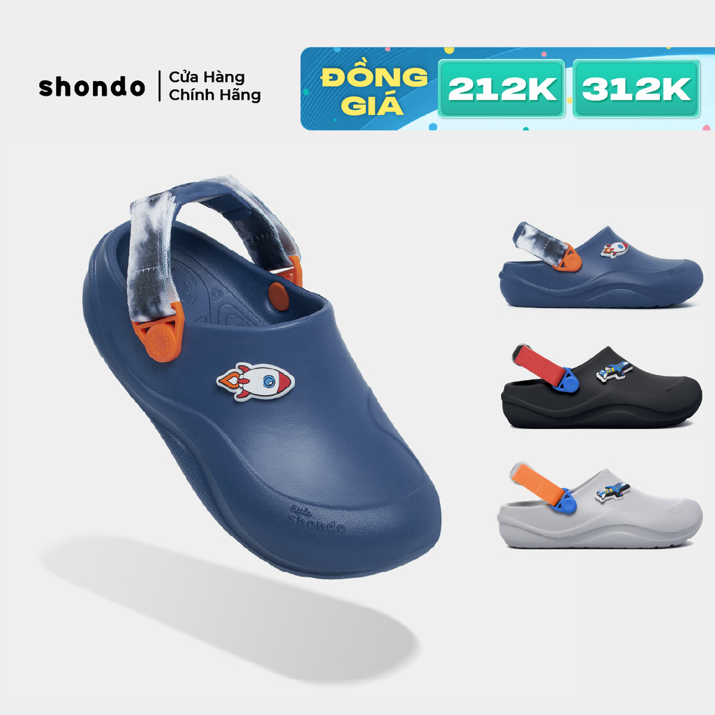 Dép Sục Bé Trai Bé Gái Shondo Clog Little Suke Chống Trơn Trượt Đi Học Nhiều Màu