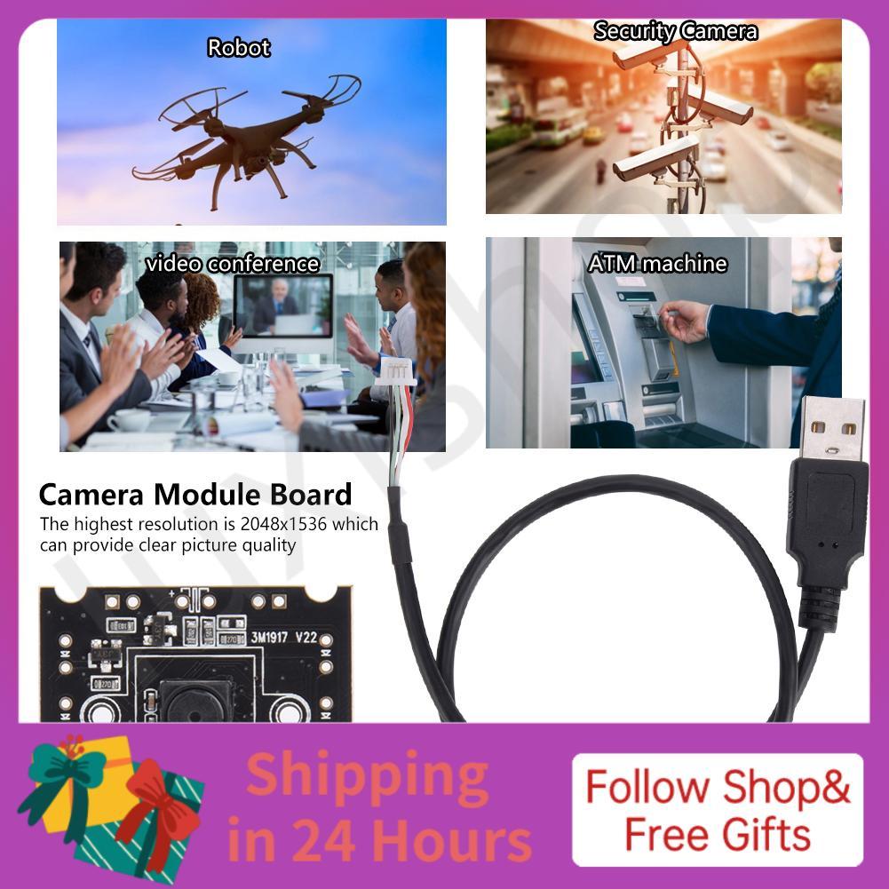 Iuxishop Bảng mô-đun máy ảnh USB Chip OV3660 với ống kính siêu mỏng 2048x1536 Cáp 15 khung hình / gi