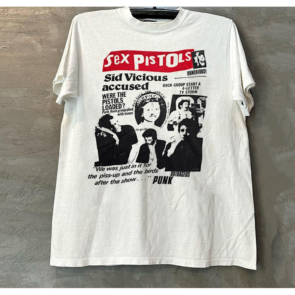 Cotton Sex Pistols Sex Pistols Rock Band y2k Bầu Không Khí Phong Cách Mỹ Cặp Đôi Phong Cách