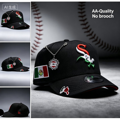 AA- NEW ERA 9FIFTY BLACK CHICAGO TRẮNG SOX SNAPBACK Mũ bóng chày có thể điều chỉnh MEXICAN FLAG LOGO