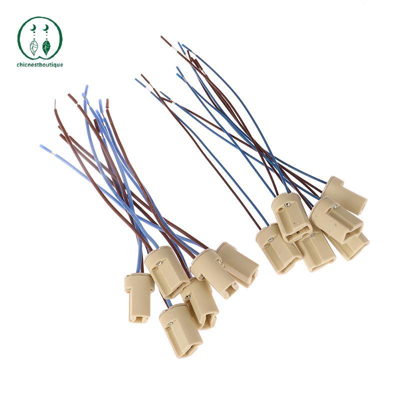 [Chicnest] 6 Cái / lốc Đế Đèn G9 Đế Kết Nối Gốm Chân Đế Với Dây 15CM Cho Bóng Đèn LED Halogen BU
