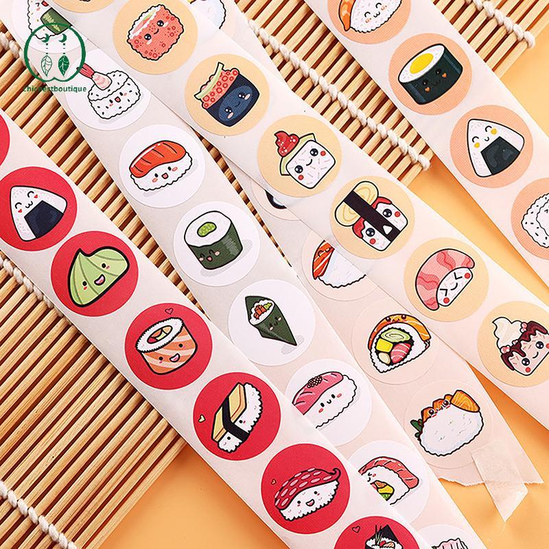 [Chicnest] 1 Cuộn 2.5cm / 1inch Hoạt Hình Tròn Họa Tiết Sushi Stier Sinh Nhật Trang Trí Đám Cưới Sti