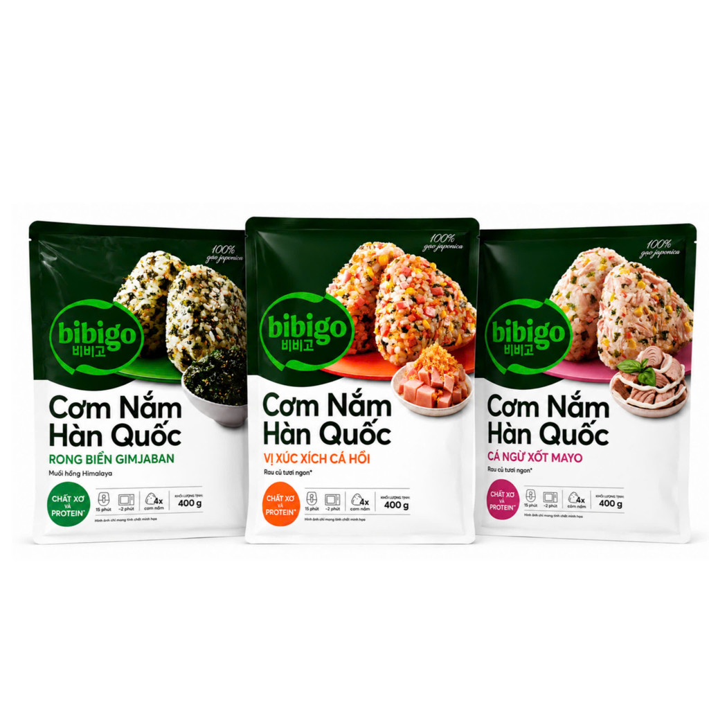 Cơm nắm ăn liền Hàn Quốc Bibigo 400g (Chỉ ship hoả tốc HCM)