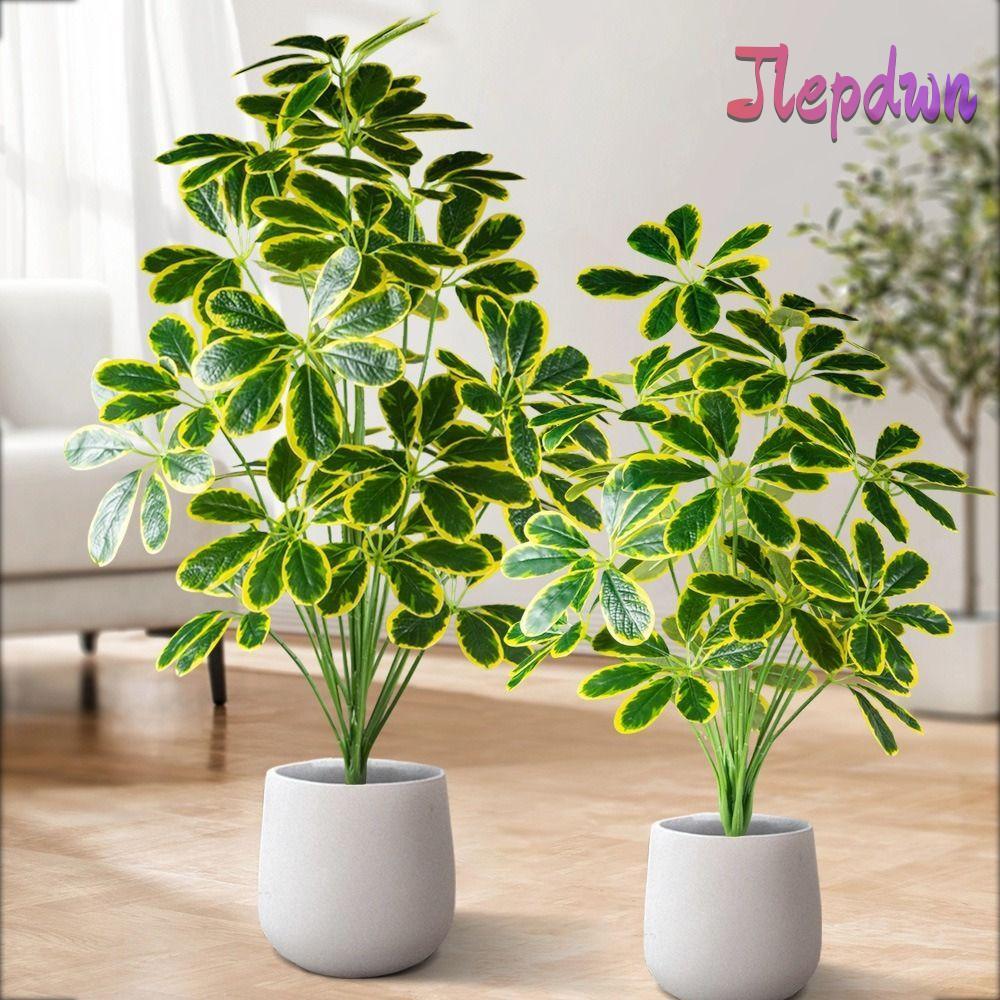Cây Monstera nhân tạo JEPDWN, Cây cọ giả cỡ lớn cao 50-75cm, Chất liệu nhựa giả lá Monstera Croton L
