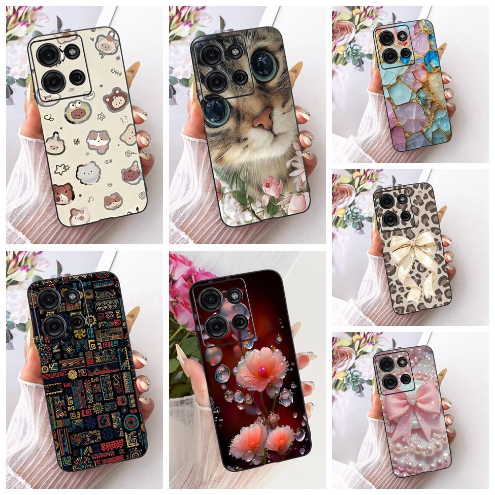 Dành Cho Moto G75 5G XT2437-2 Vỏ Điện Thoại Cho Motorola Moto G75 5G Ốp Lưng Silicon Mèo Dễ Thương H