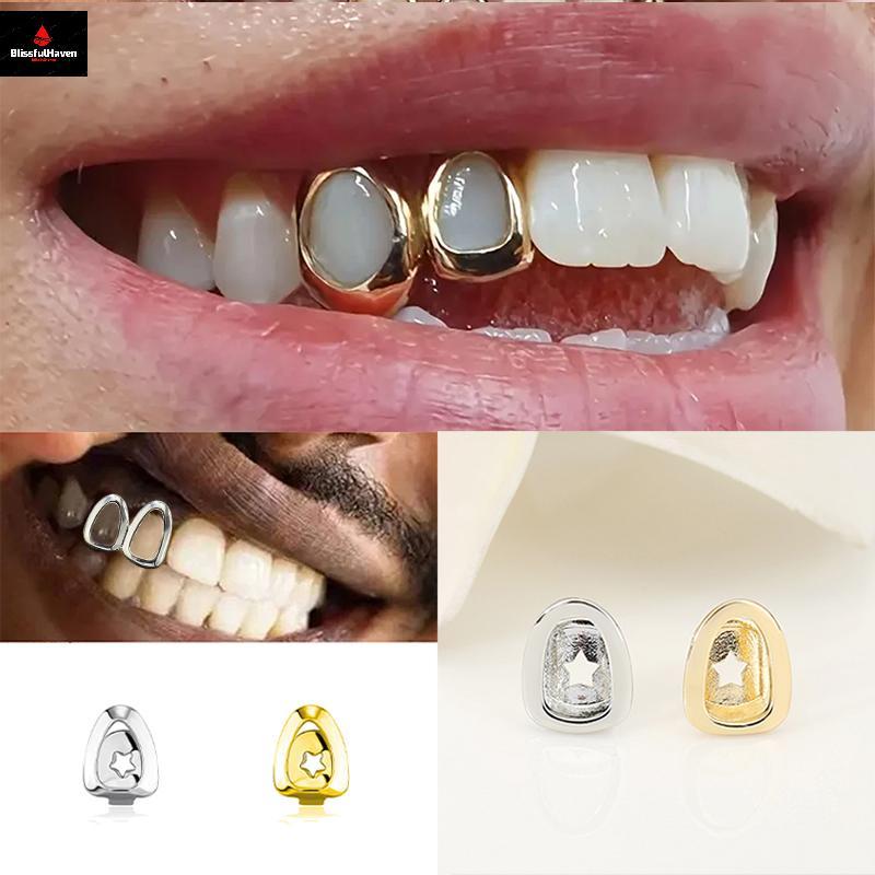 Hip Hop Ngôi Sao Rỗng Răng Grillz Răng Trang Trí Răng Mũ Fangs Lưới Tản Nhiệt Dành Cho Nữ Trang Sức 