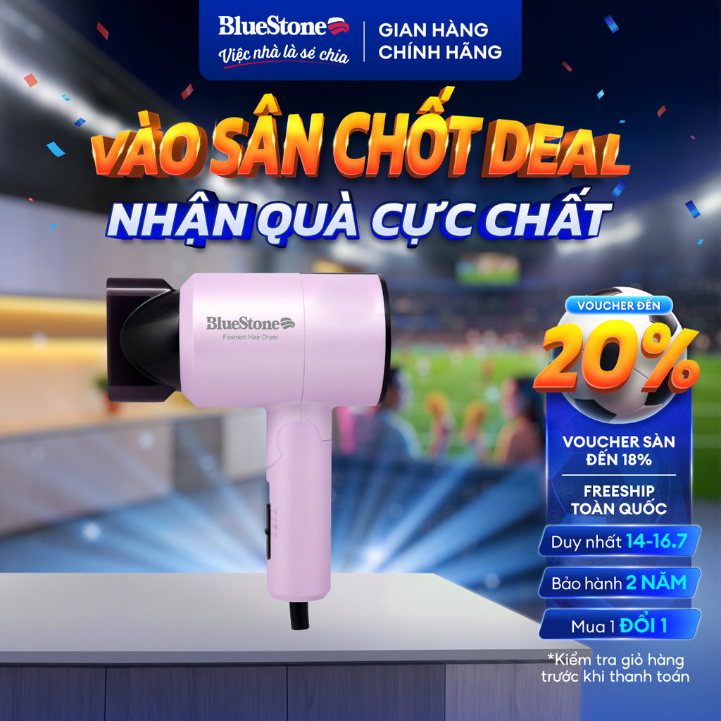 Máy Sấy Tóc BlueStone HDB-1827 | 1100W – Nhỏ Gọn – 3 Chế Độ Sấy – Bảo Vệ Tóc – Bảo Hành 2 Năm