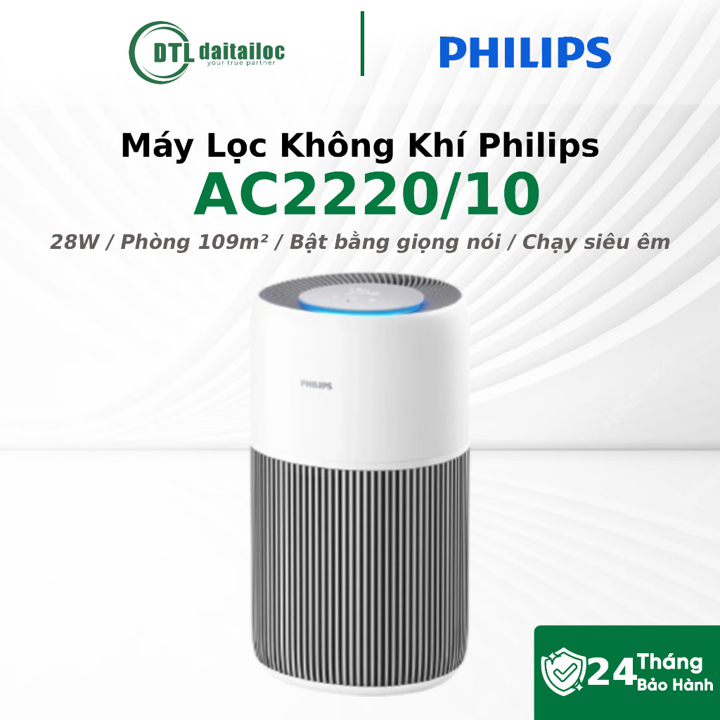 Máy Lọc Không Khí Philips AC2220/10 28W 45dB Điều Khiển Cảm Ứng Màu Trắng | Chính hãng | Bảo hành 24