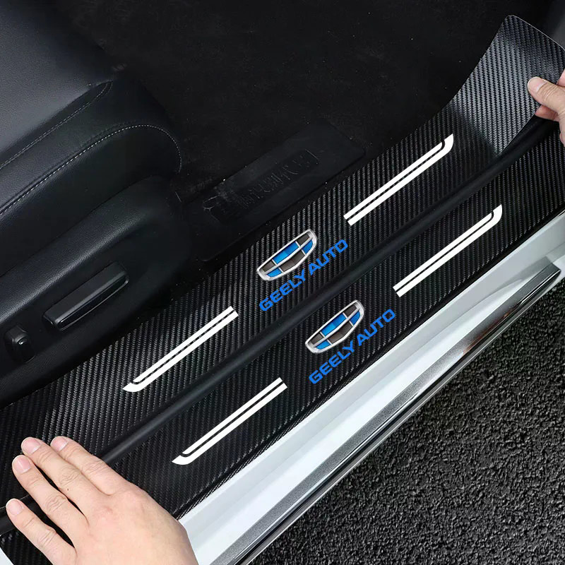 4 Miếng Dán Bảo Vệ Cửa Bằng Sợi Carbon Geely Da Vinyl Cho Geely Emgrand Ec7 Ec8