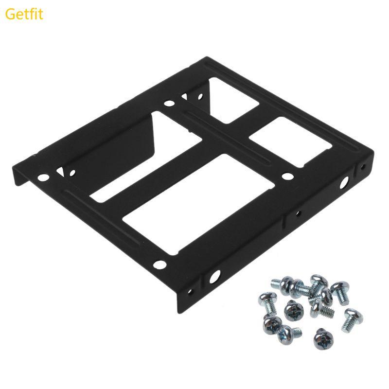 GETF Black Metal Dual 2 5 đến 3 5 Giá đỡ gắn ổ cứng 2x2 5 đến 3 5 HDD SSD Giá đỡ gắn Caddy với ốc ví